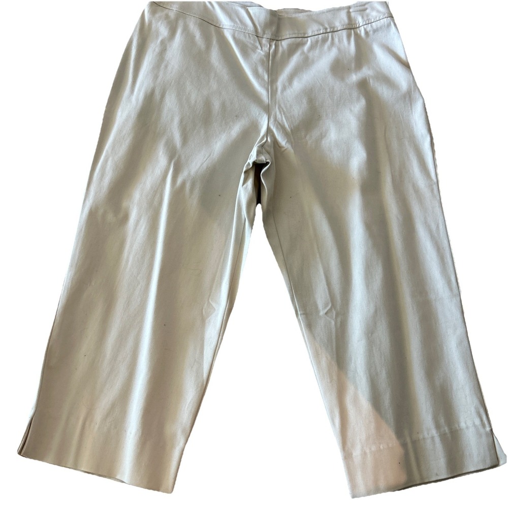 CHAUS Vintage Women's Wide Leg Crop Culotte Gaucho Pants Size 14 Stone Khaki NWT